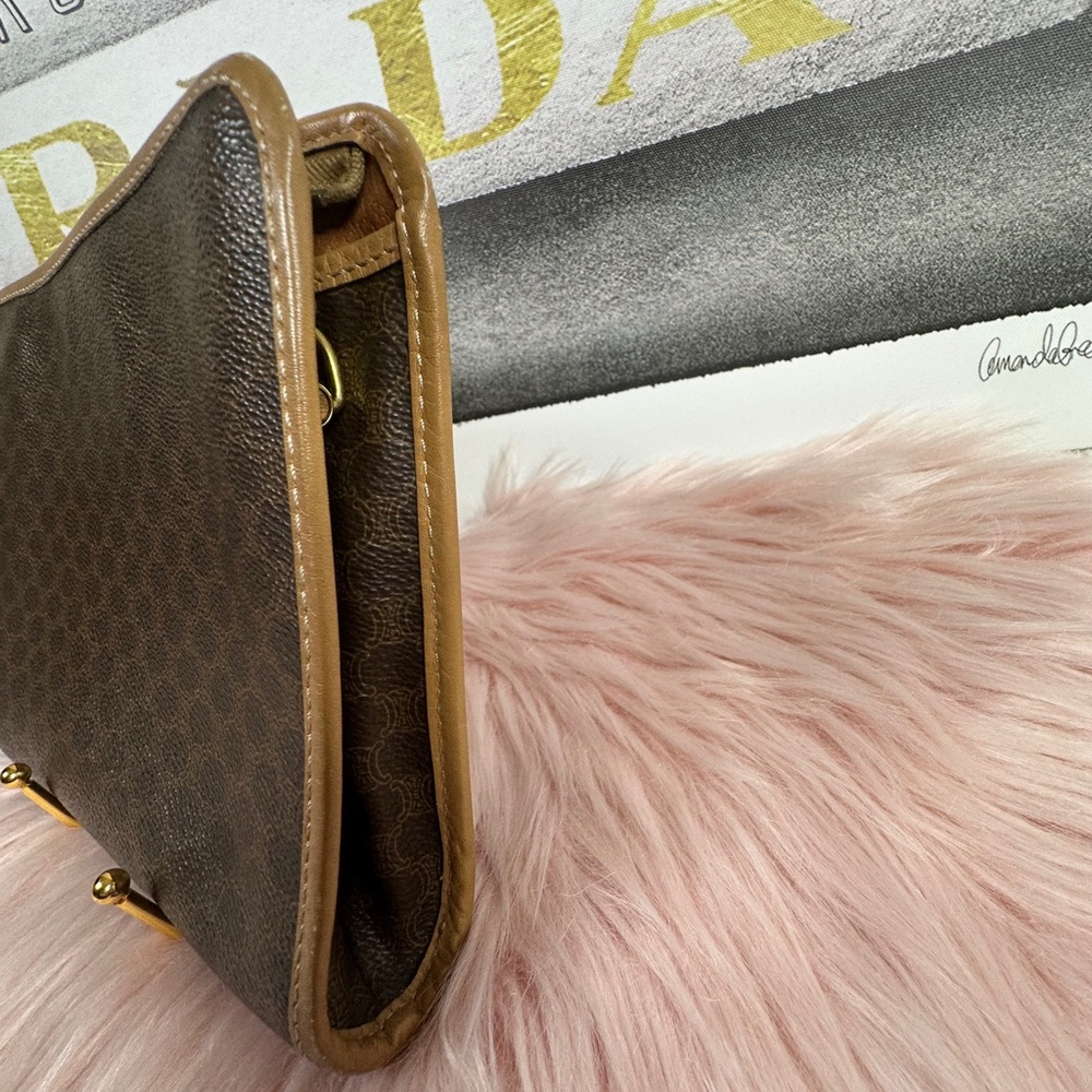 Celine Macadam Brown Monogram Chain Shoulder Bag - Picture 5 of 14